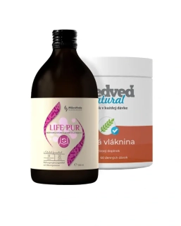 MikroVeda Life PUR 500ml + Medveď natural Dobrá vláknina 300g