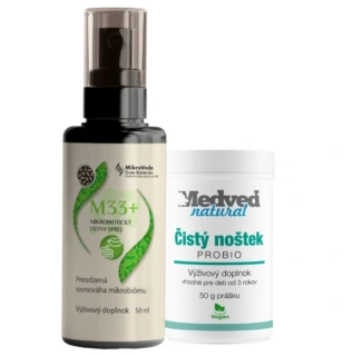 M33 Mikrobiotický ústny sprej 50 ml + Čistý noštek PROBIO 50g