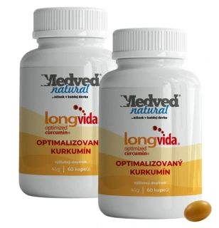 2x LongVida® optimalizovaný kurkumín 60 gelových kapsúl (spolu 120 kapsúl)